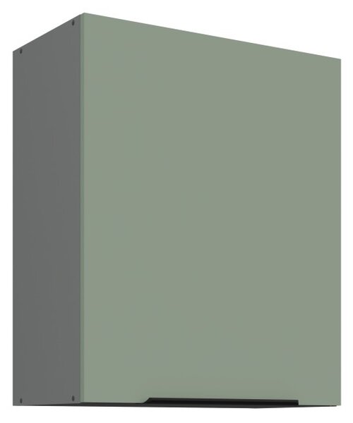 Horná kuchynská skrinka LUNARA - šírka 60 cm, zelená / antracit