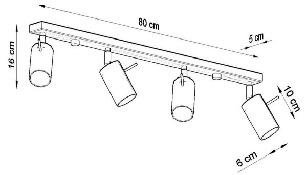 Sollux SL.0453 - Stropné bodové svietidlo RING 4xGU10/10W/230V