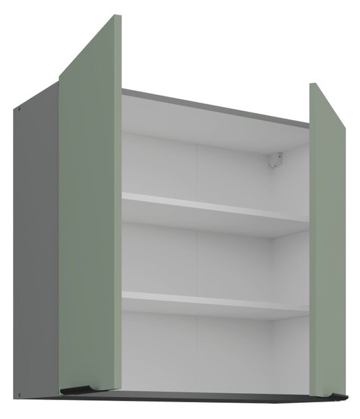 Horná kuchynská skrinka LUNARA - šírka 80 cm, zelená / antracit