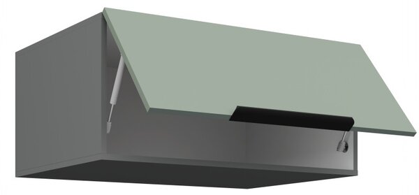 Hlboká digestorová skrinka LUNARA - šírka 80 cm, zelená / antracit