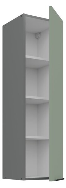 Vysoká horná kuchynská skrinka LUNARA - šírka 30 cm, zelená / antracit