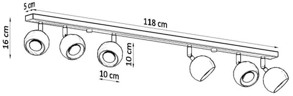 Sollux SL.0448 - Stropné bodové svietidlo OCULARE 6xGU10/10W/230V