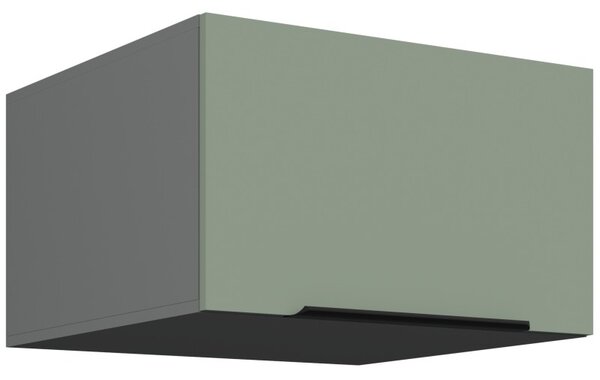 Horná hlboká skrinka s výklopnými dvierkami LUNARA - šírka 60 cm, zelená / antracit