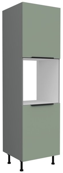 Kuchynská skriňa na vstavanú rúru LUNARA - šírka 60 cm, zelená / antracit