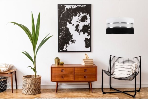 Luster na lanku CORAL 1xE27/60W/230V čiernobiela