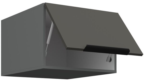 Horná skrinka s výklopnými dvierkami LUNARA - šírka 50 cm, grafit/antracit