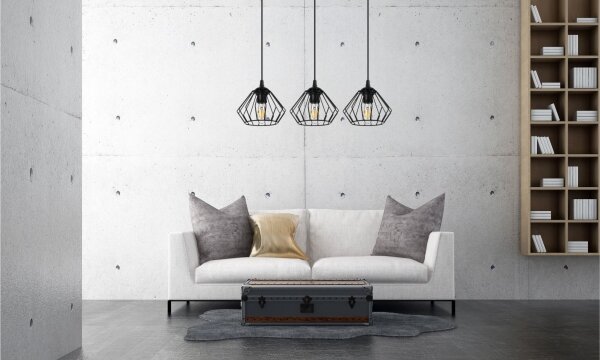 Luster na lanku CEED 3xE27/60W/230V čierna