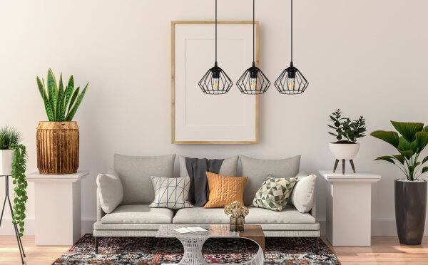 Luster na lanku CEED 3xE27/60W/230V čierna