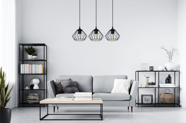 Luster na lanku CEED 3xE27/60W/230V čierna