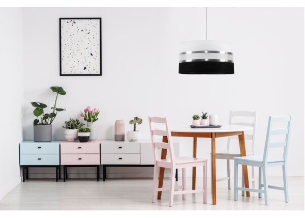 Luster na lanku CORAL 1xE27/60W/230V čiernobiela