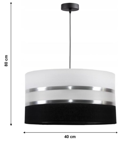 Luster na lanku CORAL 1xE27/60W/230V čiernobiela