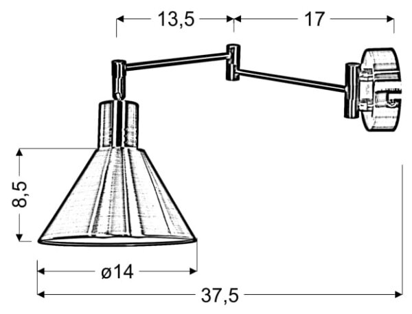 Nástenná lampička COPENHAGEN 1xE14/40W/230V