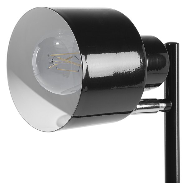 Stojaca lampa čierna kovová 149 cm betónový podstavec nastaviteľné kovové tienidlo