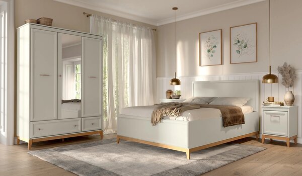 Manželská posteľ s úložným priestorom 160x200 ELLENSBURG - kašmír