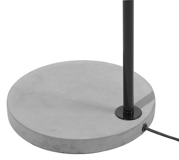 Stojaca lampa čierna kovová 149 cm betónový podstavec nastaviteľné kovové tienidlo