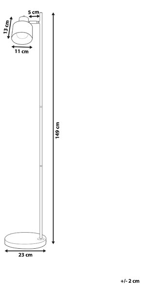 Stojaca lampa čierna kovová 149 cm betónový podstavec nastaviteľné kovové tienidlo
