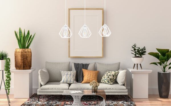Luster na lanku CEED 3xE27/60W/230V biela