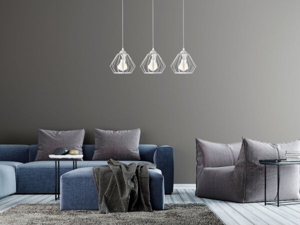 Luster na lanku CEED 3xE27/60W/230V šedá