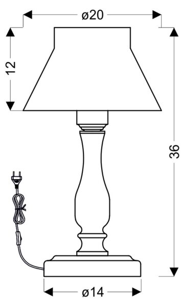 Stolná lampa ZEFIR 1xE27/40W/230V