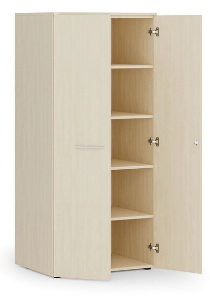 Kancelárska policová skriňa PRIMO WOOD s dverami, 1781 x 800 x 600 mm, breza