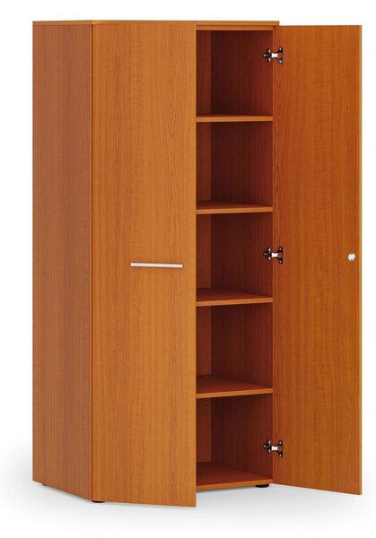 Kancelárska policová skriňa PRIMO WOOD s dverami, 800 x 500 x 1781 mm, čerešňa