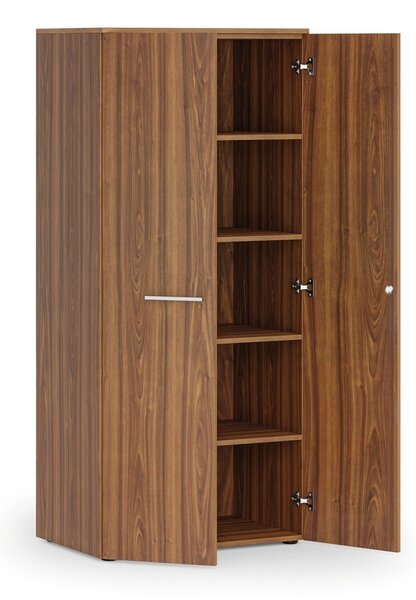 Kancelárska policová skriňa PRIMO WOOD s dverami, 800 x 500 x 1781 mm, orech