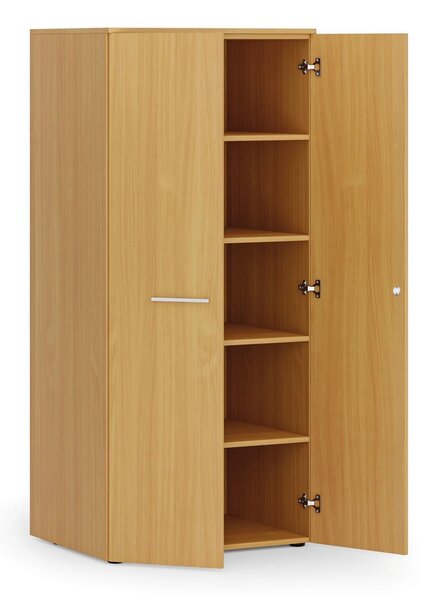 Kancelárska policová skriňa PRIMO WOOD s dverami, 1781 x 800 x 600 mm, buk