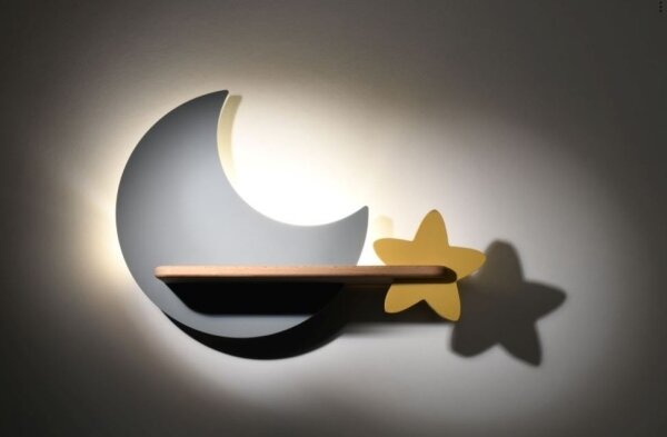 LED Detské nástenné svietidlo s poličkou MOON LED/5W/230V