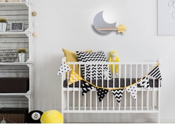 LED Detské nástenné svietidlo s poličkou MOON LED/5W/230V