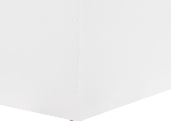 Posteľ s úložným priestorom biela MDF 90 x 200 cm rám postele s lamelovým roštom a čelom moderný dizajn spálňa