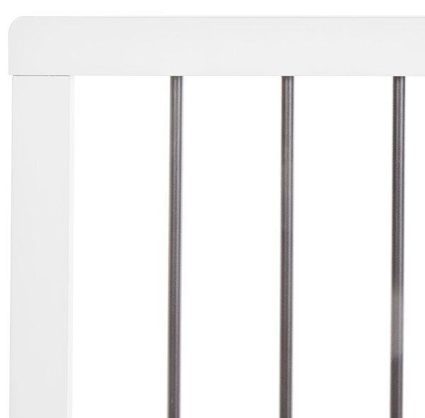 Posteľ s úložným priestorom biela MDF 90 x 200 cm rám postele s lamelovým roštom a čelom moderný dizajn spálňa