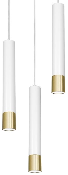 Luster na lanku NEST 3xGU10/8W/230V biela/zlatá okrúhly