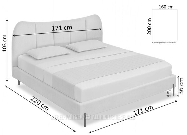 Dvojlôžková posteľ 160x200 KAELIRA - krémová / čierna