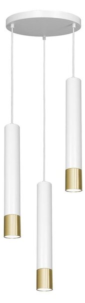 Luster na lanku NEST 3xGU10/8W/230V biela/zlatá okrúhly