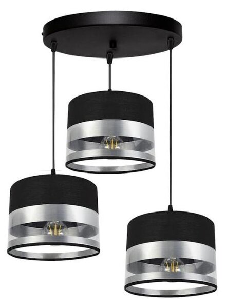 Luster na lanku MILO 3xE27/60W/230V strieborná/čierna