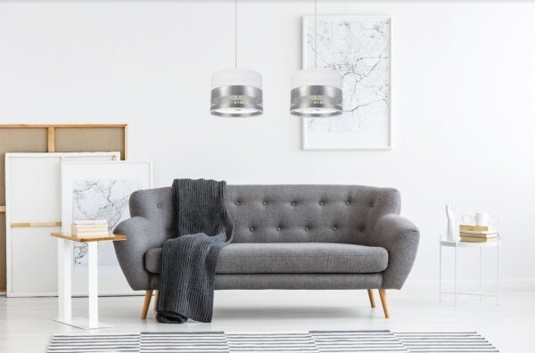 Luster na lanku MILO 2xE27/60W/230V strieborná