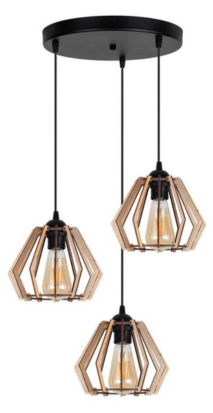 Luster na lanku BERGO 3xE27/60W/230V čierna