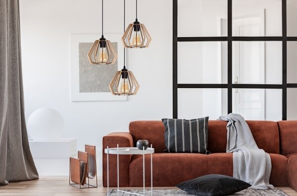 Luster na lanku BERGO 3xE27/60W/230V čierna