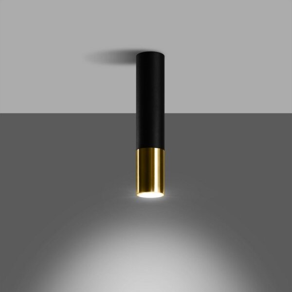 Sollux SL.0951 - Bodové svietidlo LOOPEZ 1xGU10/10W/230V čierna/zlatá