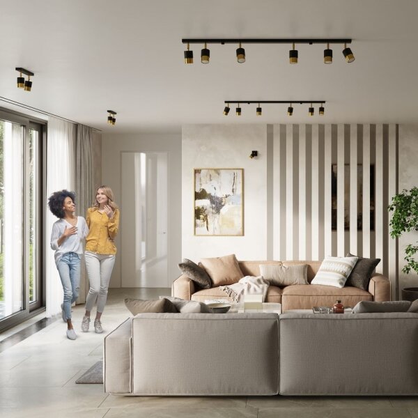 Sollux SL.1069 - Nástenné bodové svietidlo NERO 1xGU10/40W/230V čierna/zlatá