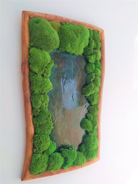 Kopčekový mach v kombinácii s epoxidovou živicou 55cm x 95cm
