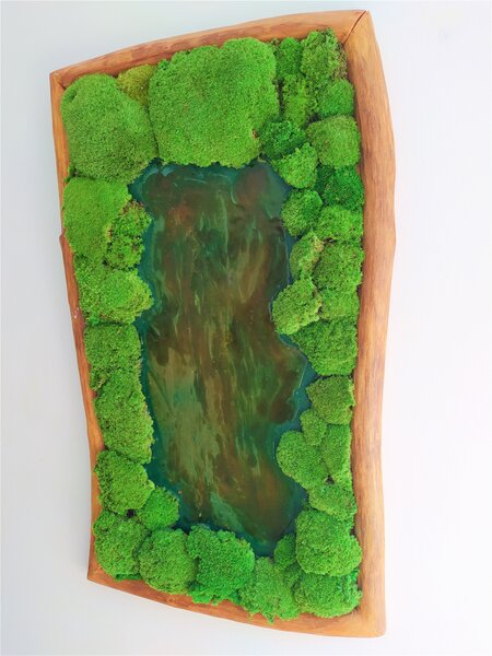 Kopčekový mach v kombinácii s epoxidovou živicou 55cm x 95cm