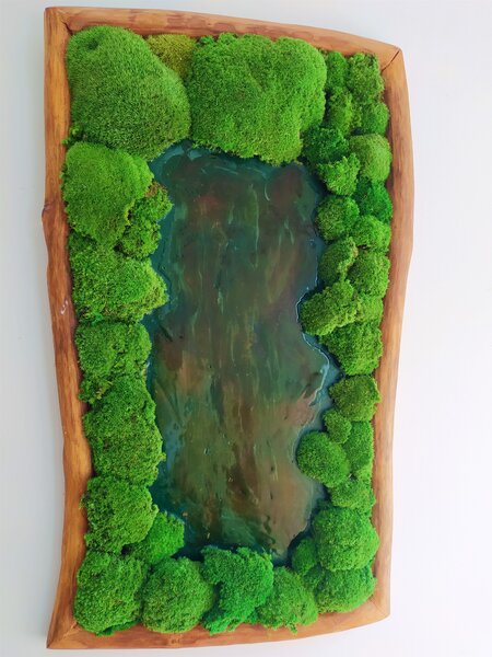 Kopčekový mach v kombinácii s epoxidovou živicou 55cm x 95cm