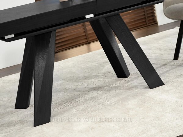 Rozkladací jedálenský stôl 180(380)x100 ZENON - čierny