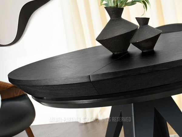 Rozkladací jedálenský stôl 120(220)x120 OMAR - čierny