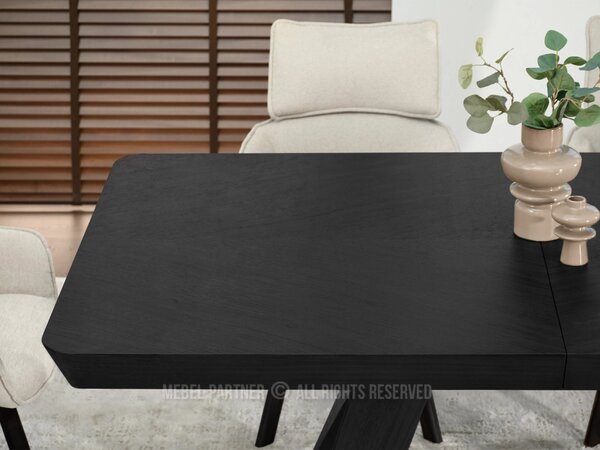 Rozkladací jedálenský stôl 180(380)x100 ZENON - čierny