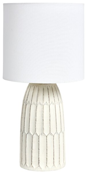 Stolná lampa krémová biela keramický podstavec látkové tienidlo nočná lampa predsieň obývačka