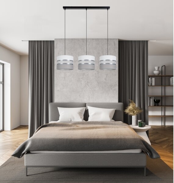 Luster na lanku CORAL 3xE27/60W/230V biela/šedá