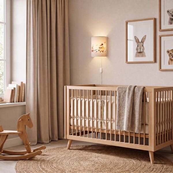 Duolla Detské nástenné svetlo Kids Print, biela/farebná, 24 cm, s napájacím, Viacfarebné, Detská izba, Textil / látka / hodváb, Nástenné svietidlo