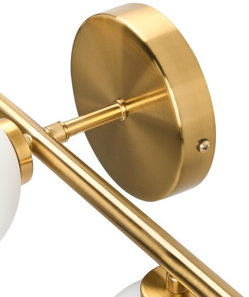 Nástenná lampa zlatá s 5 žiarovkami kov železo svietidlo moderné osvetlenie obývacia izba jedáleň spálňa